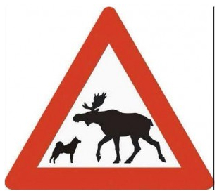 Schild: Warnung vor dem Elch